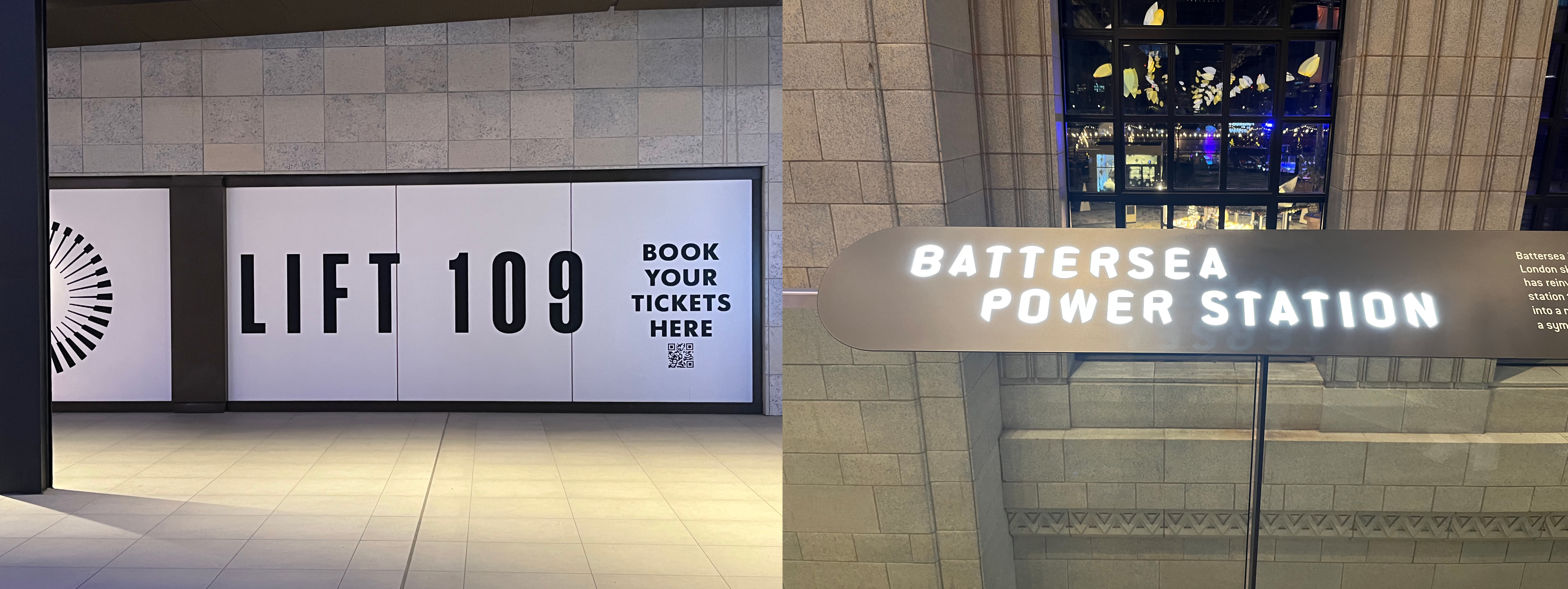 Battersea Power Station Lift and Sign